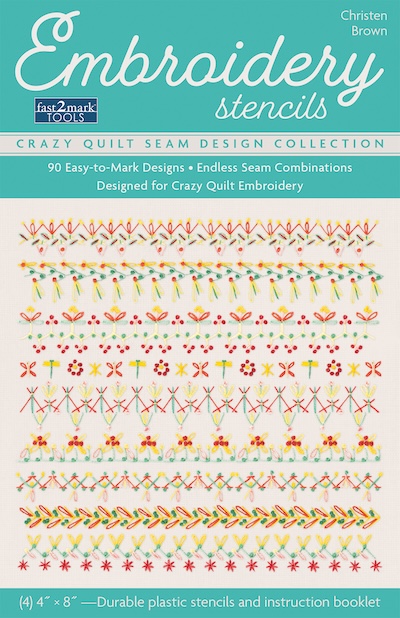 Embroidery Stencils, Crazy Quilt Seam Design Collection Christen Brown